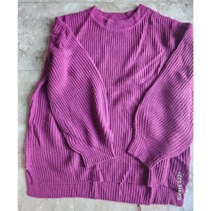 S28 Andree by Unit vibrant pink sweater w Long Bishop sleeves NWT
